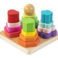 Shinetoy Entertain Kids Montessori Geometric Stacker Column Building Blocks For Preschool Toddlers 1-3 Children 4 Post Square|Ba