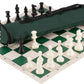 US Chess Federation Triple Weighted Chess Set - Green Quiver Bag, 21"x6", Vinyl Board, Staunton Pattern, 3.75" King, Model COMBO15-GR