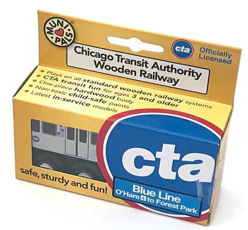 Munipals Mp03-11Bl Wooden Subway L Train Chicago Cta Blue Line O Hare Forest Park