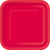 Unique - Eco-friendly Paper Square Plates-18cm Red-Pack of 16, Red (31502EU)