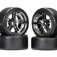 Traxxas 8378 Assembled 1.9'' Split-Spoke Black Chrome Wheels with Drift Tires