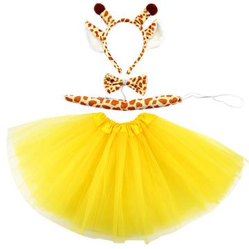 Marrywindix Yellow Giraffe Costume Tutu Set Animal Fancy Dress Costume Kit Halloween Party Dress Up Accessories