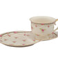Gracie China By Coastline Imports Pink Petite Fleur Porcelain 2-Piece Snack Set