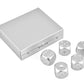 DS. DISTINCTIVE STYLE Aluminum Alloy Dice 5 Pieces 16mm Portable Metal Dices with Square Case 6 Sided Dice for Drinking Party Ga