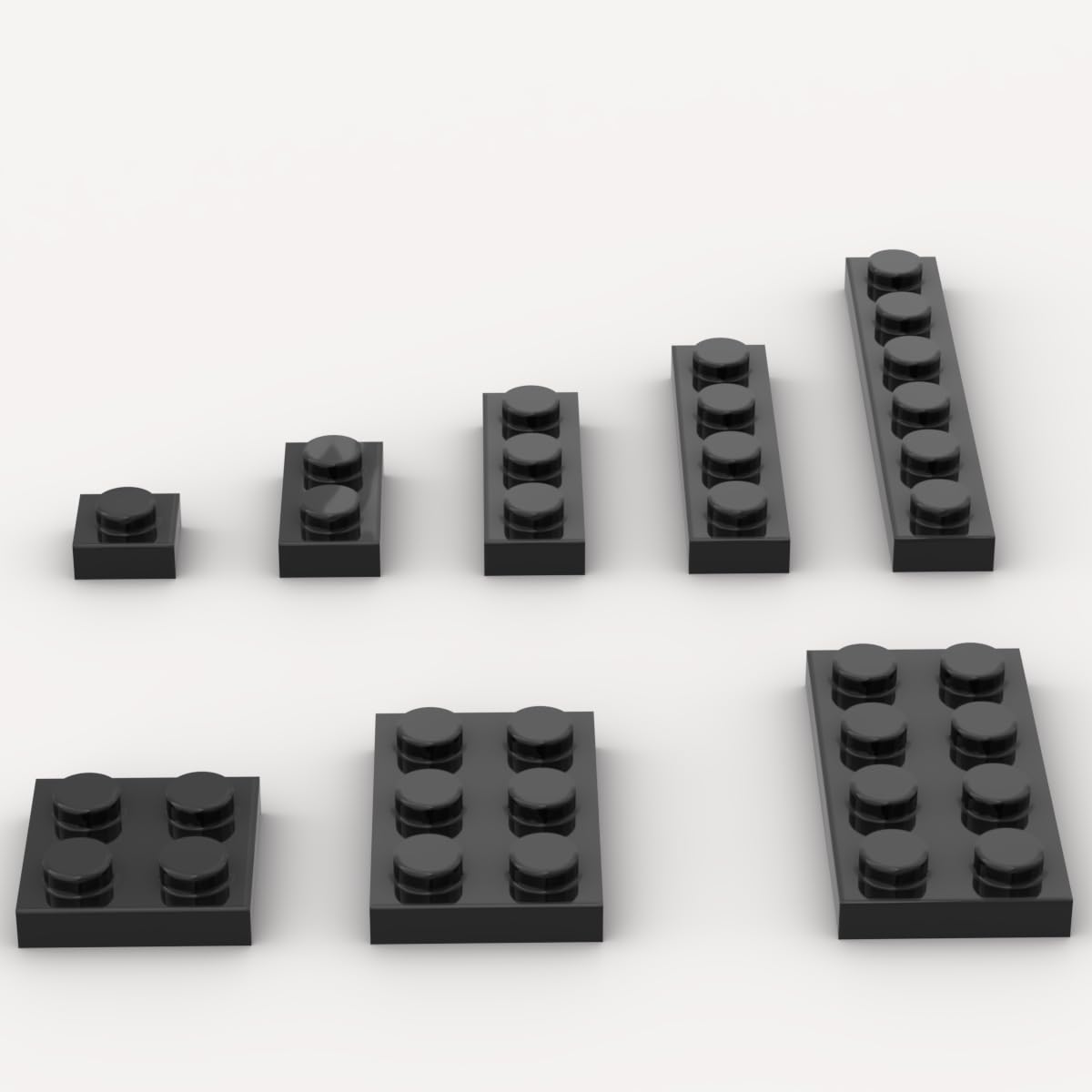 Classic Building Plate Assortment Pack, 100Pcs Black Bulk Plates With 8 Size Building Plate Base Plate, Compatible With Lego Par