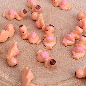 Mini Plastic Babies For Party Favor Decor Party Decorations Baby Shower Party Game Ice Cube Game (3/4'' 120Pcs, Pink)