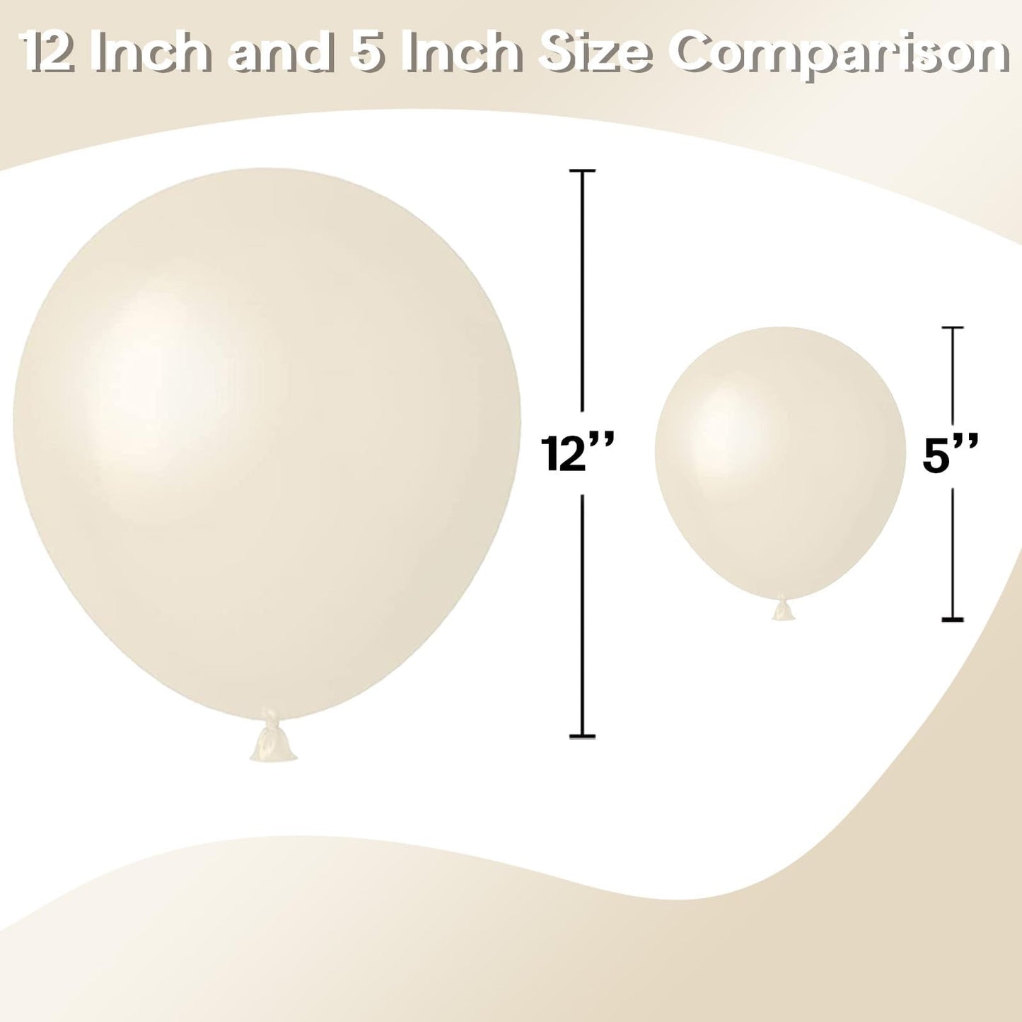 Jobkoo White Sand Balloons 5 Inch, 60 Pcs Small Beige Balloon Boho White Latex Cream Balloons 5'' Mini Matte Retro Off White Neu