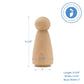 Large Wood Peg Dolls 3-1/2 Inch, Mom/Angel Shape Peg People, Pack Of 25 Birch Unfinished Wooden Dolls To Paint