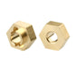 Brass Wheel Hex Hubs & Locknuts for Axial SCX24 1/24 RC Crawler Car Truck AXI90081 Upgrades Parts