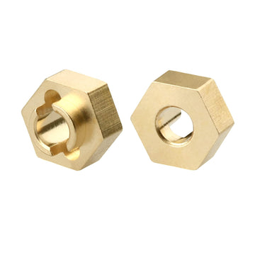 Brass Wheel Hex Hubs & Locknuts for Axial SCX24 1/24 RC Crawler Car Truck AXI90081 Upgrades Parts