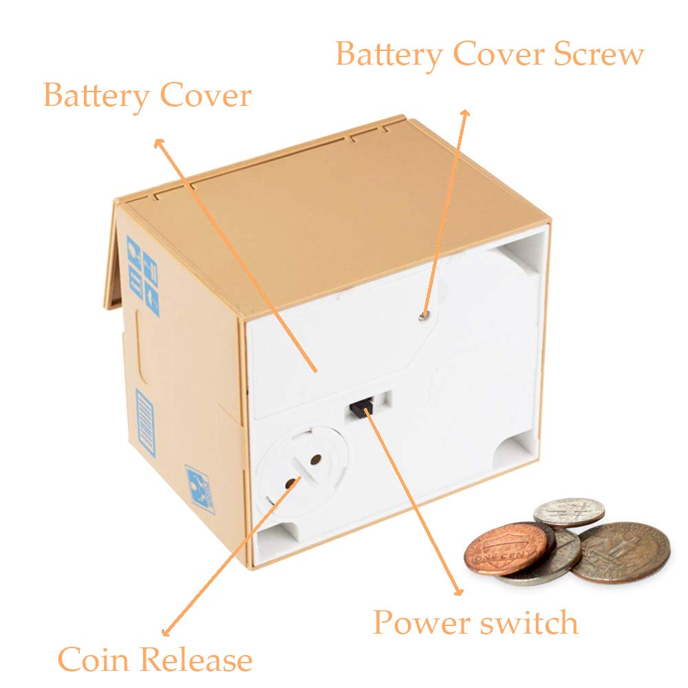 Resulzon Kids Piggy Bank, Stealing Atm Coin Cash Money Counter Saving Can, Cute Mokey Electronic Smart Voice Prompt Piggy Bank S