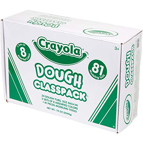 Crayola Assorted Dough Classpack With Tools, 8 Colors, Art Supplies, Over 100 Pieces, 24 Per Carton