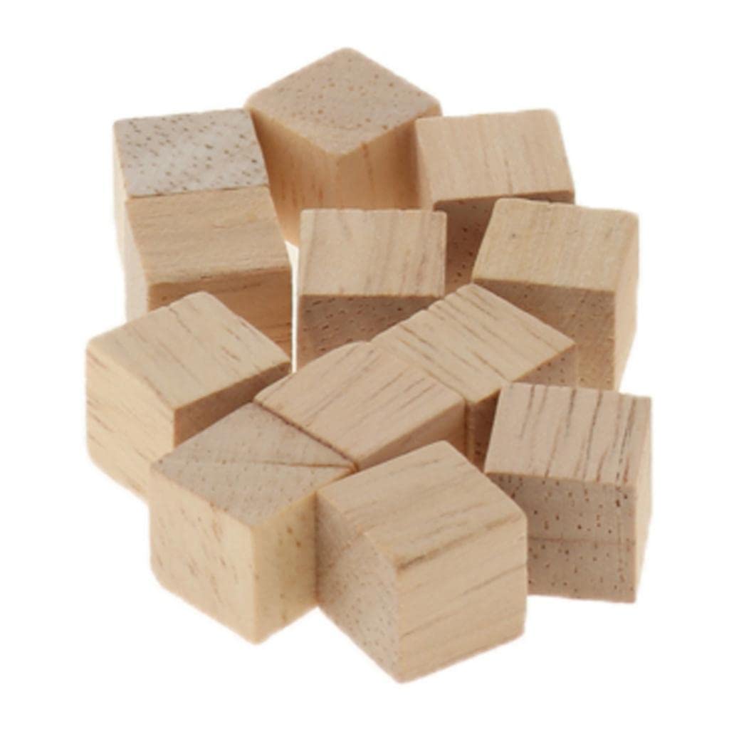 Merishopp Lot 300Pcs Natural Wooden Building Blocks Bricks Cubes Set Pine Wood Eco Toy| Educational Toy For Kids | Fun & Learnin