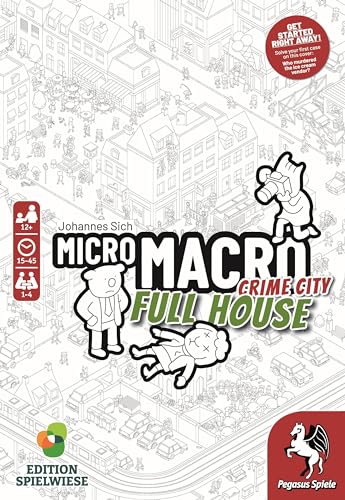Pegasus Spiele MicroMacro: Crime City - Board Game for 1-4 Players, 15-45 Min Gameplay, Cardboard, Multicolor, Ages 12+