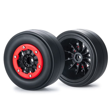 WEFEINO 2Pcs Rear 2.2/3.0'' Drag Racing Wheel Tires for 1:10 22S No-prep Drag Racing RC Car Short Course Slash