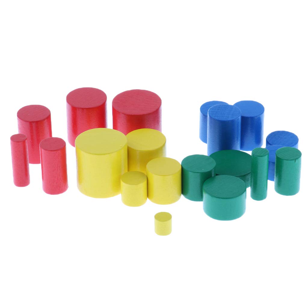 Calandis Beechwood Montessori Knobless Cylinders Blocks Family Set Kids Childrens Early Educational Toys | Set Of Montessori Toy