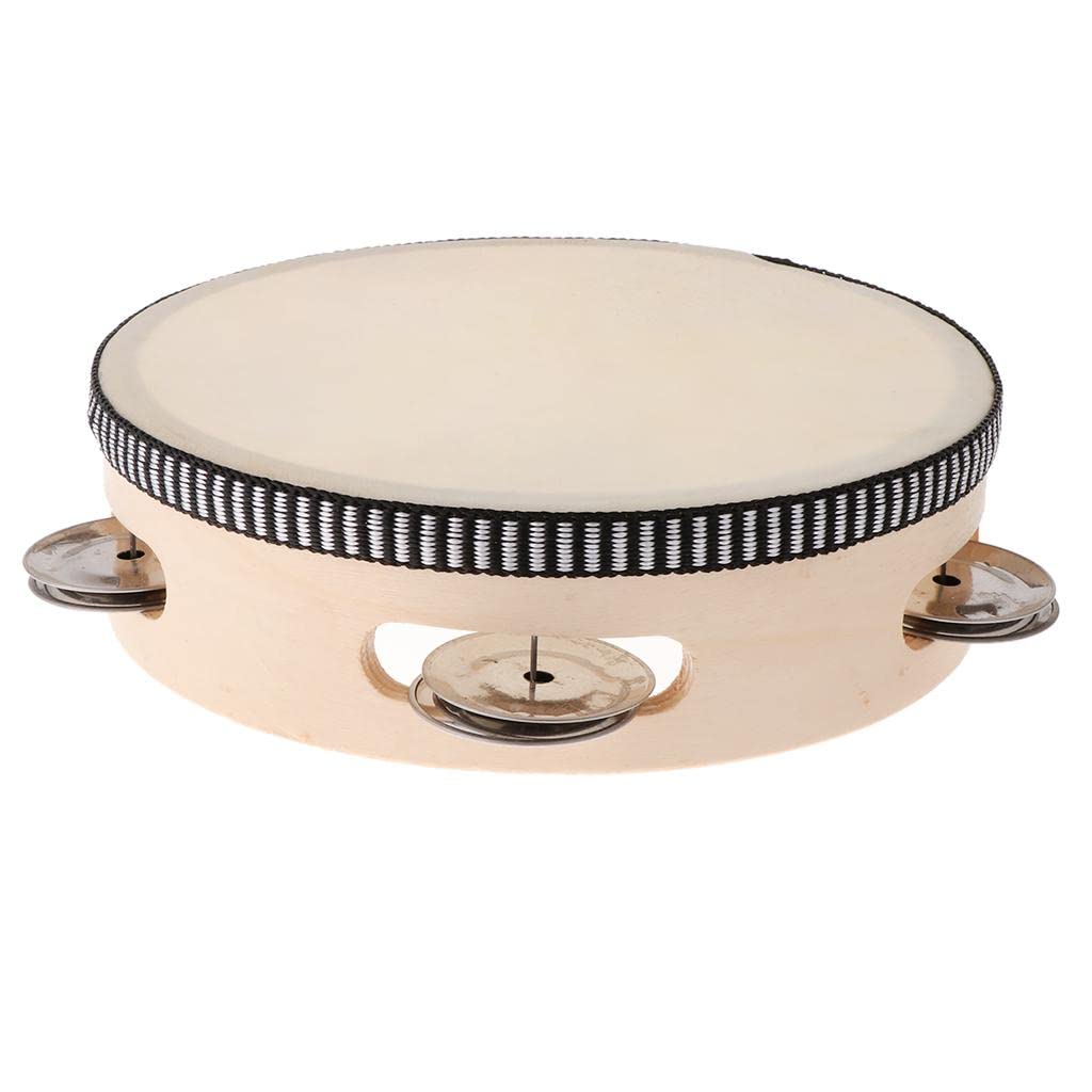 Fabloft Wood Jingles Hand Held Tambourine Toy For Kids (6Inch)