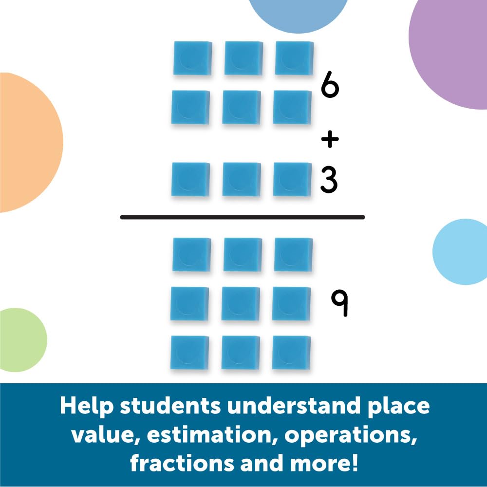 Learning Resources Plastic Base Ten Units, Blue