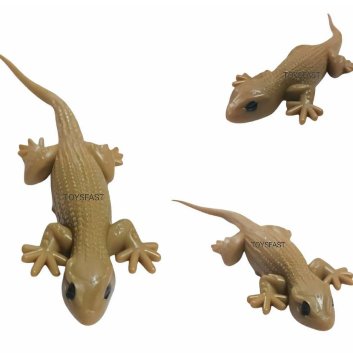 Toysfast 3 Pcs Brown Lizard Original Look Real Looking Chipkali (A944)