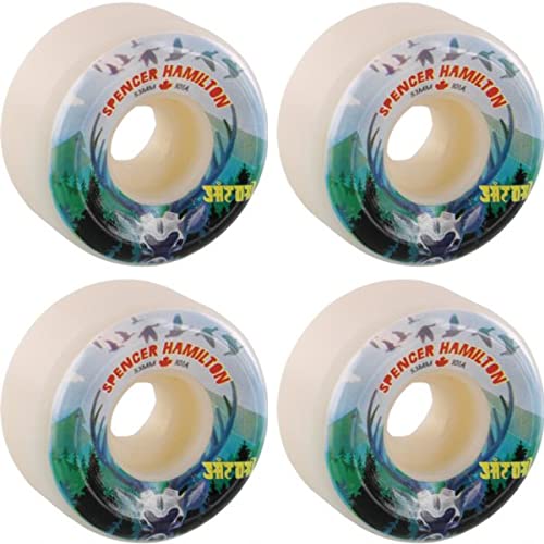 Satori Movement Spencer Hamilton Canada White Skateboard Wheels  53mm 101a (Set of 4)