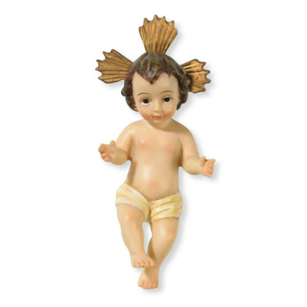 Baby Jesus Figurine With Story Card - Cast Resin Doll For Religious Christmas Nativity Scene Set Or Table Top Display, 3.5 Inch