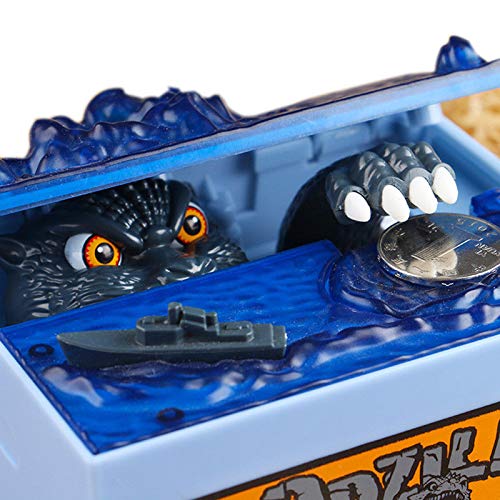 Romeeton Electronic Coin Money Box, Automatic Stealing Coin Monster Dinosaur Coin Bank Piggy Toy Musical Movement Money Box Anim