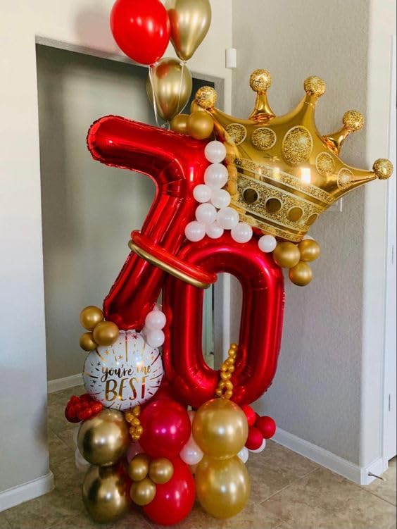 Red 7 Balloon, Number Balloon 40 Inch, Red Party Decorations, 7Th Balloon Number, Red Seven Iron Man Ladybug Spiderman Birthday