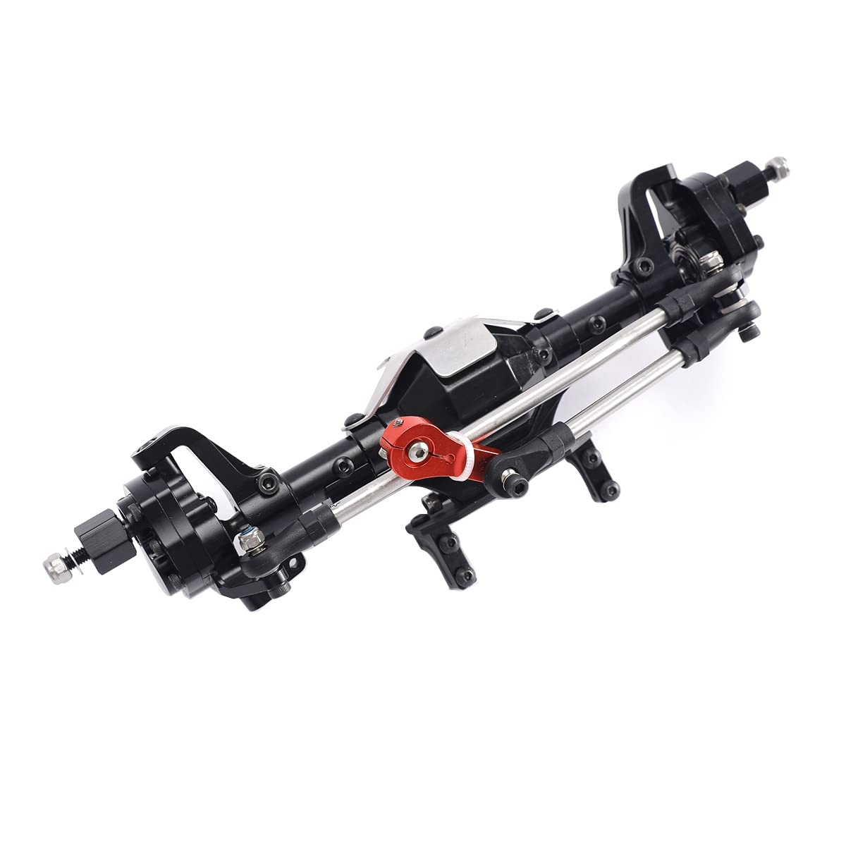 RZXYL Aluminum Front / Rear Portal Axles Set for 1/10 Axial SCX10 II 90046 90047 RC Crawler Car (Black)