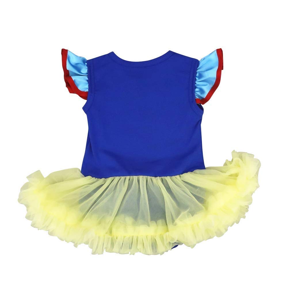 HOIZOSG Baby Girls Snow White Princess Costume Halloween Christmas Party Outfits Birthday Romper Tutu Dress w/Headband Shoes S