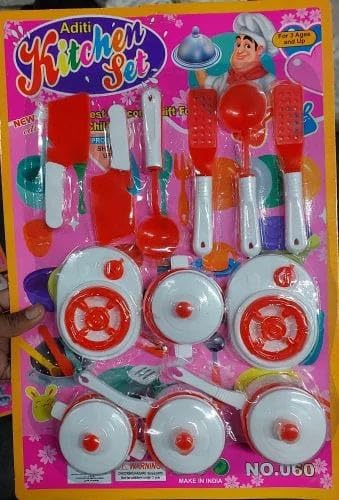 NOVITASH Kids Kitchen Set Toy | Pretend Play Cooking Set with Stove, Utensils & Pots | Plastic Kitchen Toys for Girls & Boys (Mu