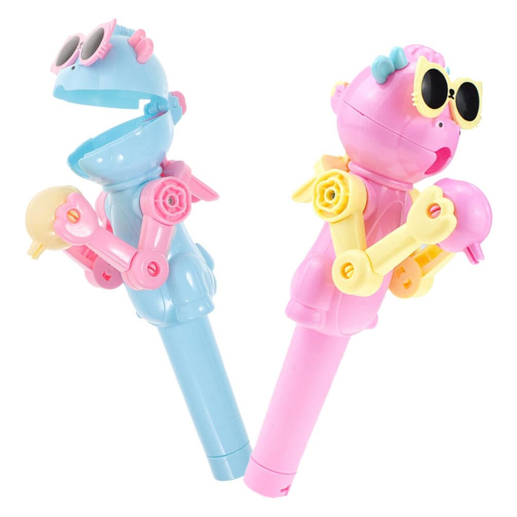 UPKOCH Lollipop Case, 2pcs Creative Lollipop Robot Holder, Novelty Robot Toy Creative Design Eat Lollipop, Dinosaur Shape Lollip