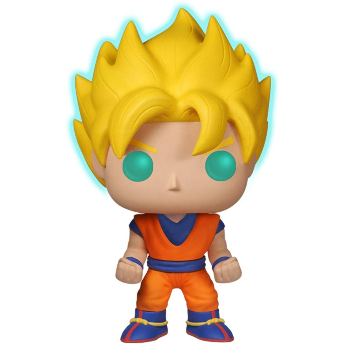Funko Super Saiyan Goku [Glow-in-Dark] (EE limited availability): Dragonball Z x POP! Animation Vinyl Figure & 1 POP! Compatible PET Plastic Graphical Protector Bundle [#014 / 05040 - B]