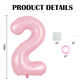 TONIFUL Pastel Pink Number 2 Balloon 40 Inch Aluminum for Girl's Birthday Party, Wedding, Engagement, Photo Shoot Supplies