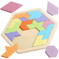 Skrtuan Wooden Hexagon Puzzle For Kid Adults Wooden Blocks Puzzle Brain Teasers Toy Shape Pattern Blocks Tangram Puzzles Games Family Portable Montessori Educational Gift For All Ages Children