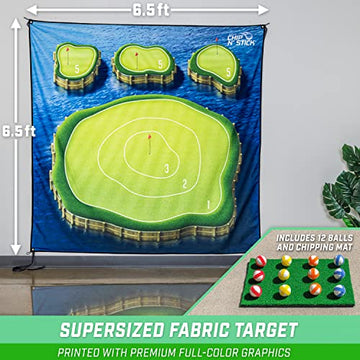 Gosports Chip N' Stick Golf Chipping Mat Game With Golf Balls - Choose Classic, Darts Or Islands