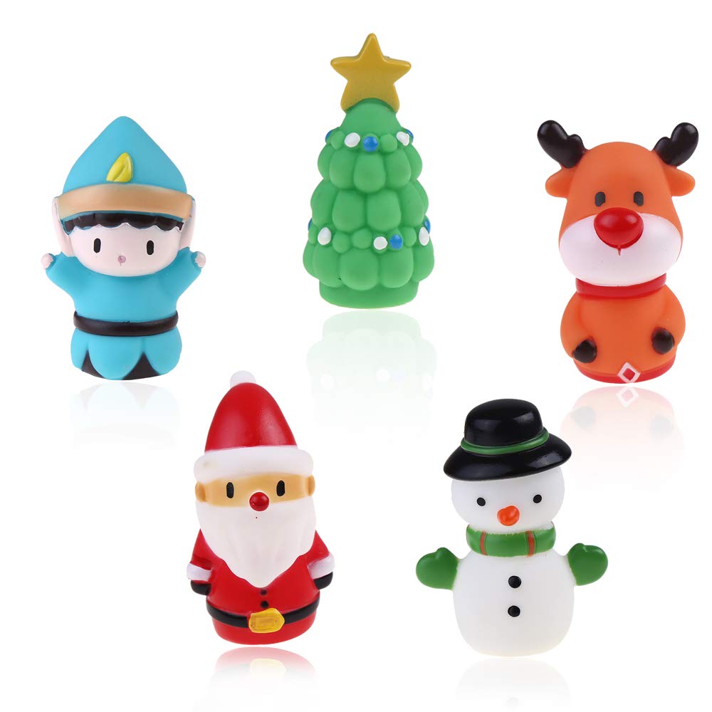 5 Pieces Christmas Finger Puppets Toys For Kids Elk Santa Claus Snowman Christmas Tree Character Party Favors Goodie Bag Fillers