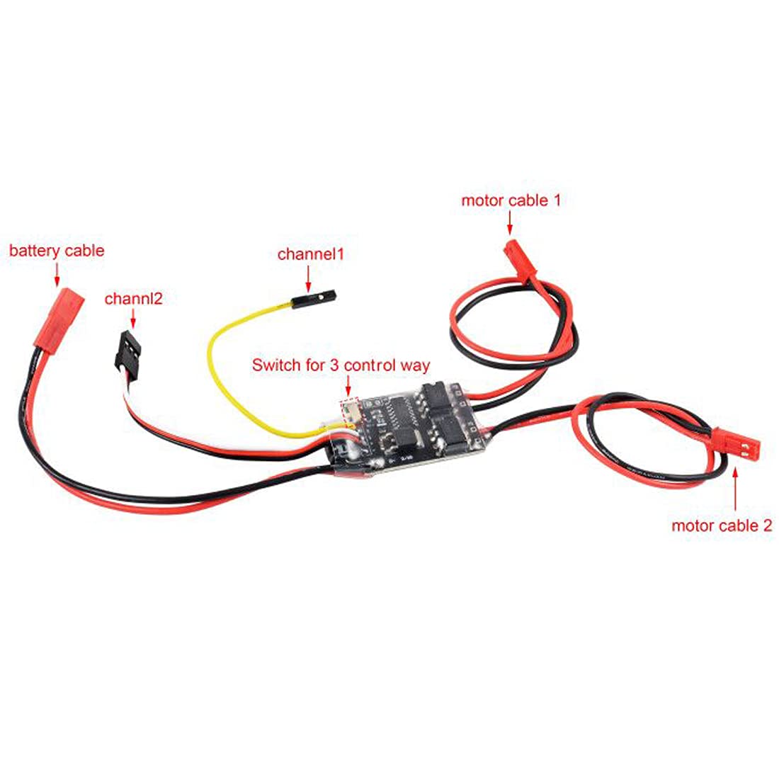 FPVDrone Bidirectional 5A ESC Brushed Speed Controller Dual Way ESC 2S-3S Lipo for RC Model Boat/Tank 130 180 Brushed Motor Spar