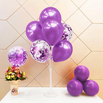 Zjdhpty Purple Balloon Stand Centerpiece Table Decorations For Birthday Bridal Shower Wedding Engagement Mother'S Day Graduation