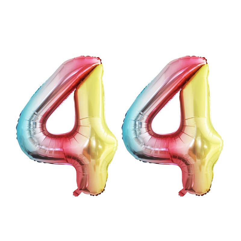Goer Rainbow Foil Balloons Number 4,Huge Number Balloons For 4Th Birthday Party Supplies Anniversary Decorations (3 Pcs,42 Inch,32 Inch,16Inch)