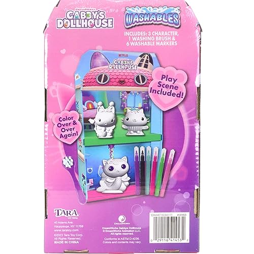 Tara Toys Gabby's Dollhouse Washables - Multicolor Cats Toy for Kids, Ages 3+, Model 41453, PVC Material