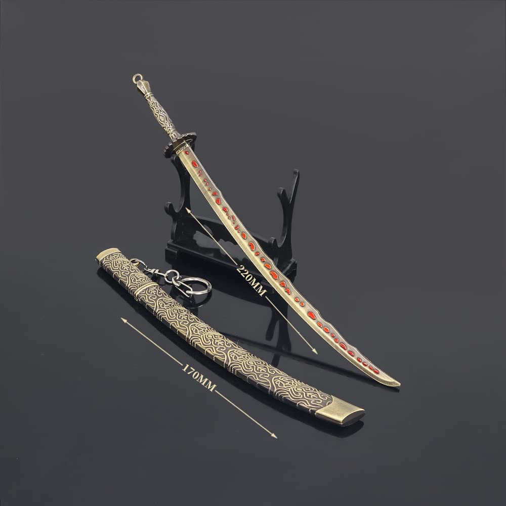 Chewmeter Elden Ring Kanata Greatdecorative replica blade Straight decorative replica blade Action Figure Game Collection Desk Decoration Party Supplies Gift (Meteoric Ore cutting edge)
