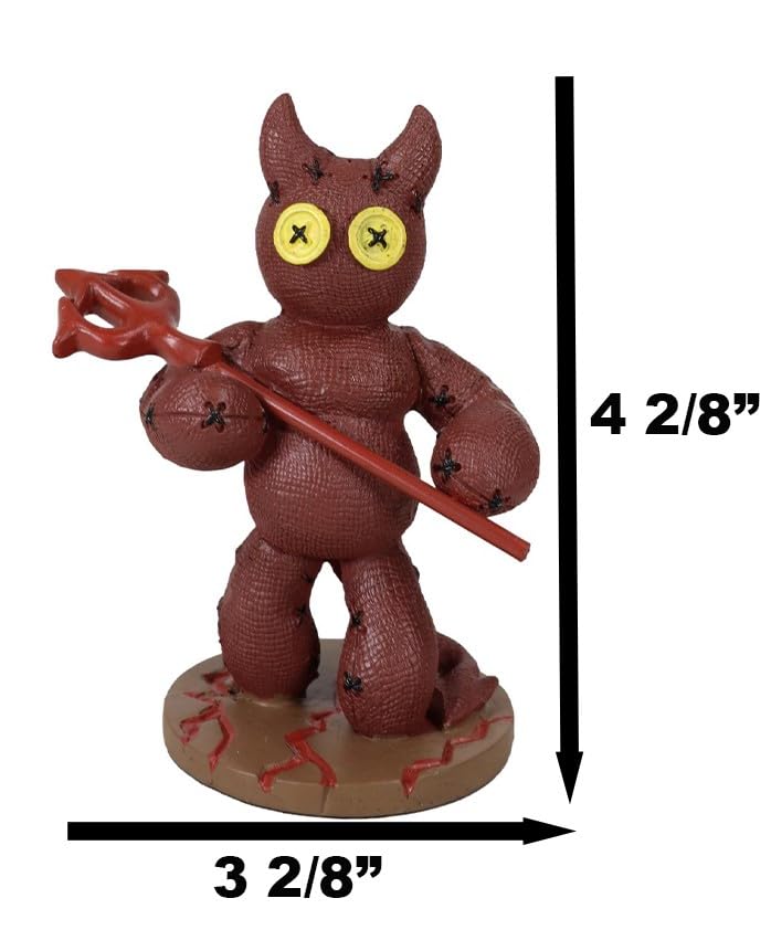 Ebros Day Of The Dead Pinheadz Monster With Voodoo Stitches Figurine Halloween Collectible Toy Fantasy Mythical Beings Undead Apocalypse Horror (Devil With Pitchfork)