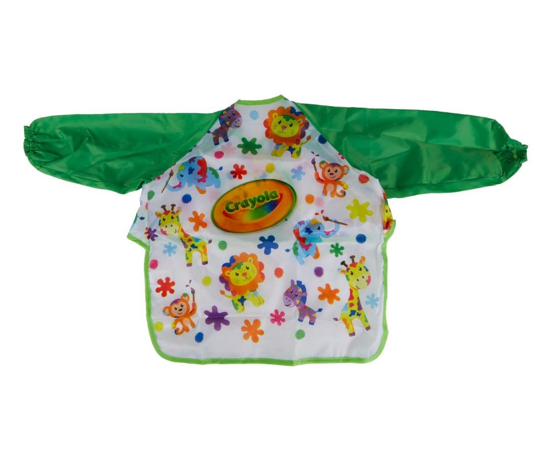 Crayola Art Smock for Toddlers, Waterproof Bib, 1 Count, Ivory, Model 811379, Best Fit for Age 1 (12 Months)