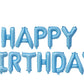 16 Inch Light Blue Happy Birthday Banner Balloons Aluminum Foil Letters Banner Balloons Sign For Men Women Kids Birthday Party D