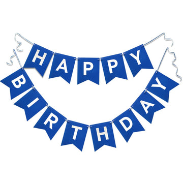 Navy Blue Happy Birthday Banner Nautical Theme Birthday Party Supplies Garland Decorations Boy Birthday Signs Nursery Hanging De