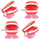 The Dreidel Company Wind Up Teeth Chomping & Chattering Teeth Toys For Kids Birthday Party Favors, Novelty And Gag Gifts, 1.75' Inches (4-Pack)