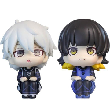 Puruuige 2Pcs Bachira Meguru+Nagi Seishiro Figure Anime Look Up Figurine 3.9'' Pvc Bachira Meguru Q Version Action Figure Model