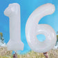Goer Number 16 Balloons For 16Th Birthday Sweet 16 Party Decorations,42 Inch Jumbo Foil Helium 61 Balloons For 61St Birthday Party Decoration (White)