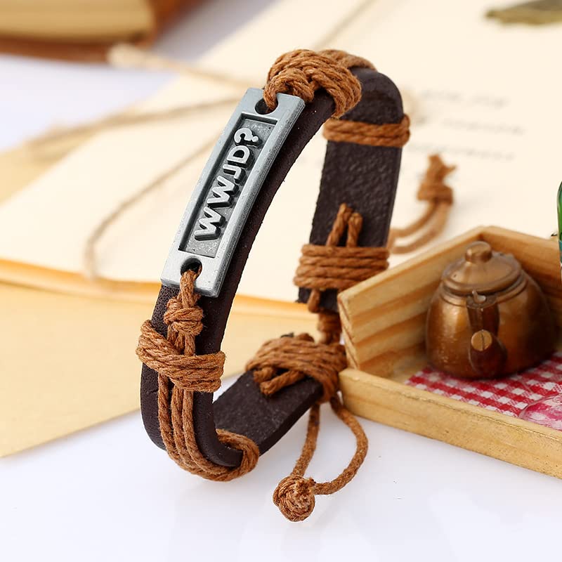 Taichell 4Pcs WWJD Bracelets for Men
