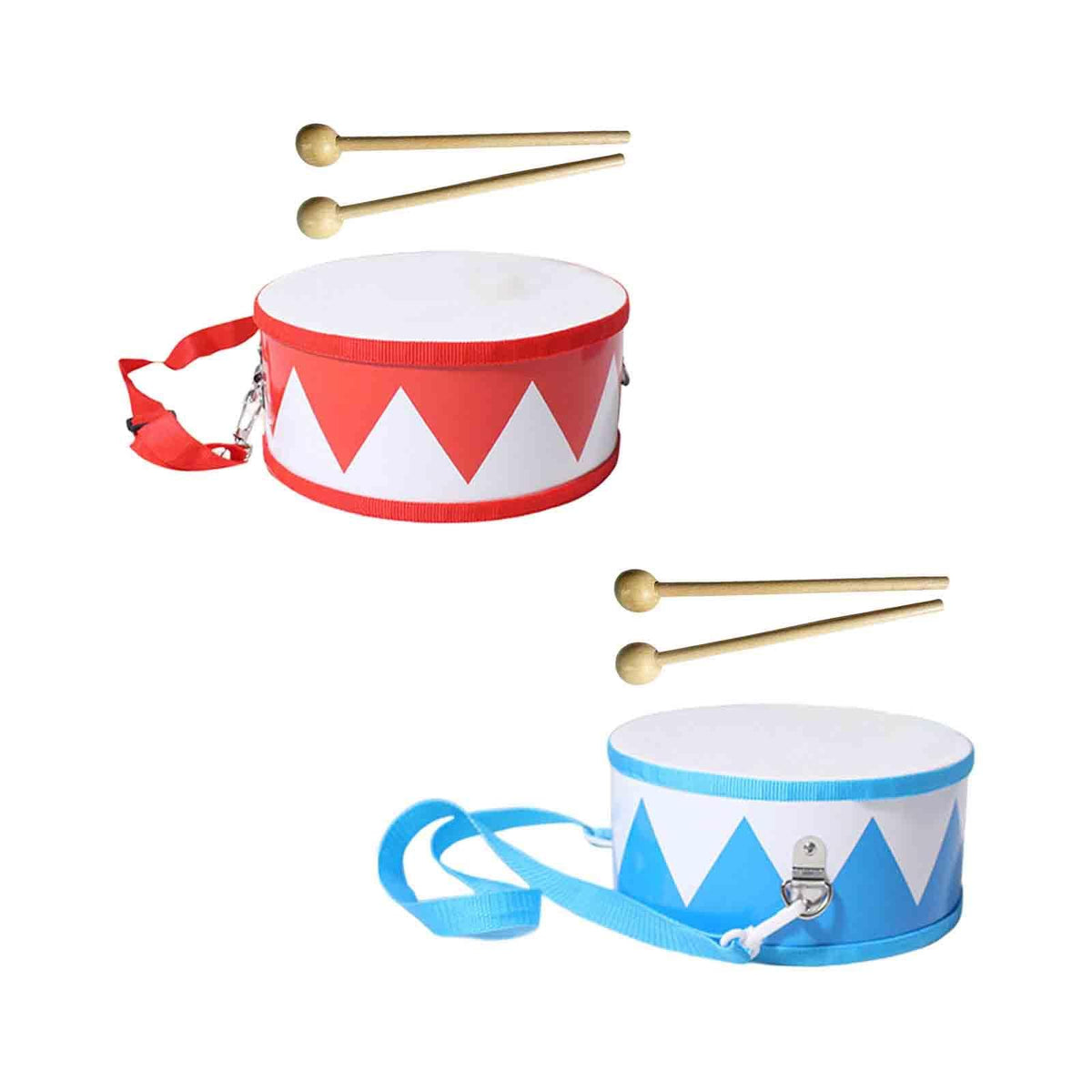Merishopp Double Side Hand Drum With Drumstick Hand Eye Ability Durable Montessori Toy Red White| Baby Learning Toy | Infant Act